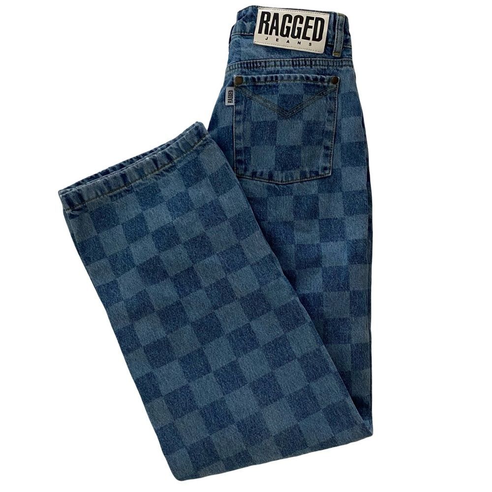 The Ragged Priest Checker Print Denim Jeans Size 26